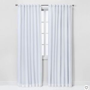 95 inch Voile Overlay White Blackout Curtain Panel